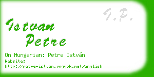 istvan petre business card