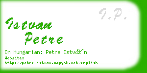 istvan petre business card